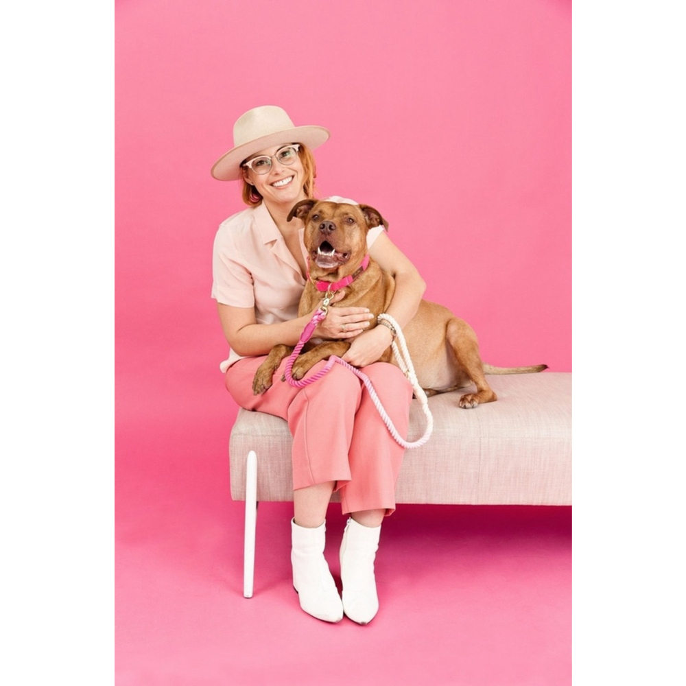 Pink Papyrus Cotton Rope Dog Leash, Pink Ombre, 4-ft long, 1/2-in wide - Picture 5 of 6